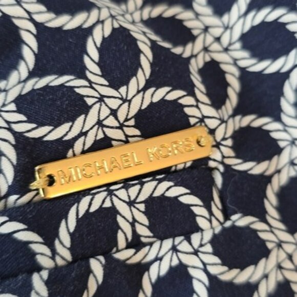 Michael Kors Women's Dress Pants Size 6 Navy Blue White Nautical Straight Leg - Picture 11 of 14